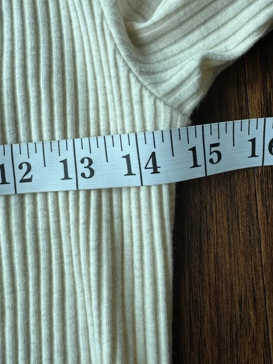 aerie Ribbed Henley Long Sleeve Top — Cream Size M - Picture 6 of 10